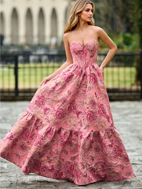 Dresses & Skirts - NWT Sherri Hill 57515 Inspired Pink Brocade Ball Gown w/ Pockets